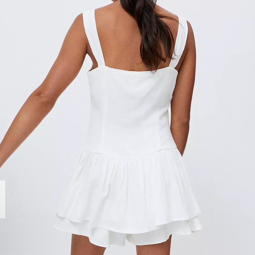Women Sleeveless linen Blend Romper - Picture 9 of 13